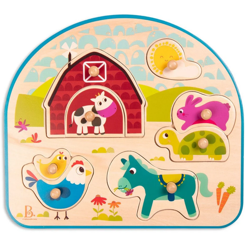 B. Animal Barnyard Wooden Puzzle (8pc)