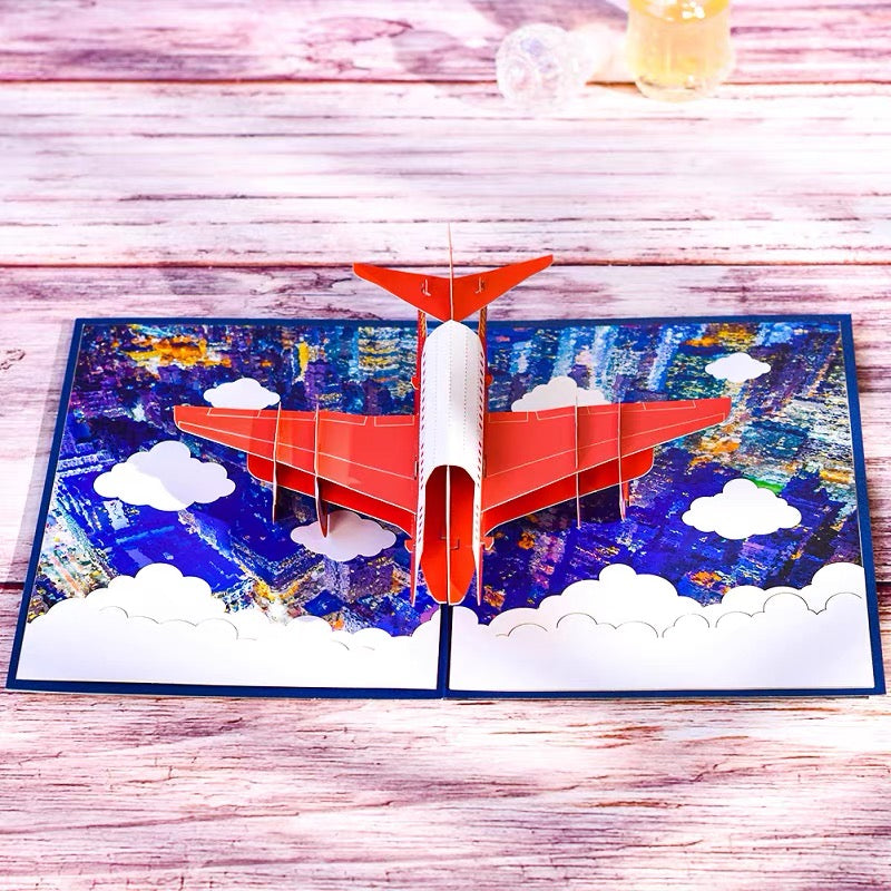 3D Airplane Greeting Card & 1pc Envelope