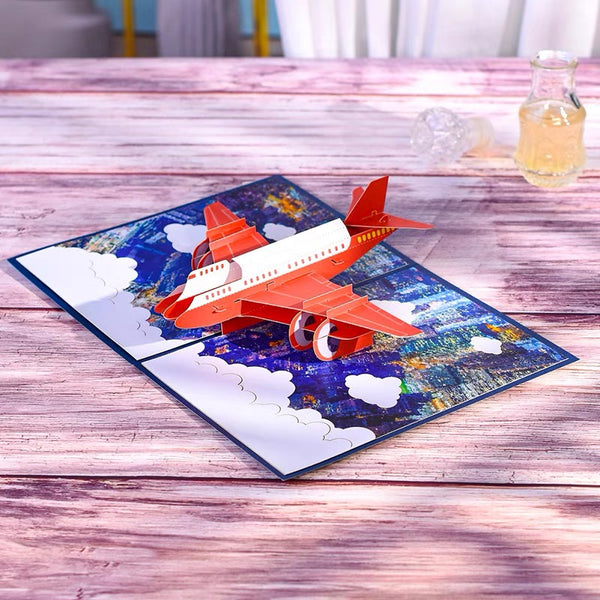 3D Airplane Greeting Card & 1pc Envelope