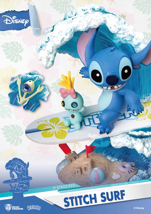 Beast Kingdom D Stage Lilo and Stitch Stitch Surf (7245270057160)