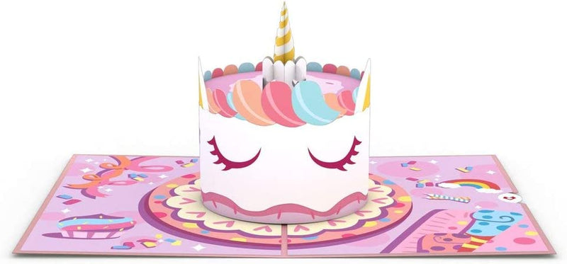 3D Unicorn Cake Greeting Card & 1pc Envelope