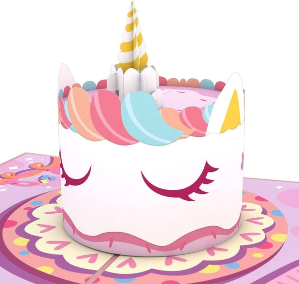 3D Unicorn Cake Greeting Card & 1pc Envelope