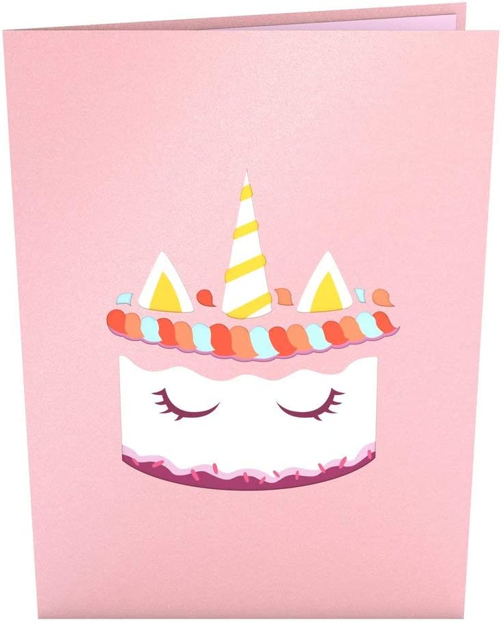 3D Unicorn Cake Greeting Card & 1pc Envelope