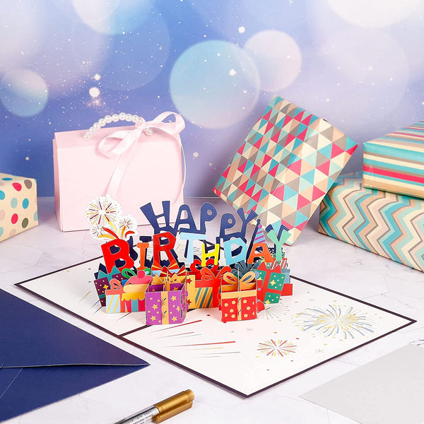 3D Pop Up Birthday Greeting Card & 1pc Envelope