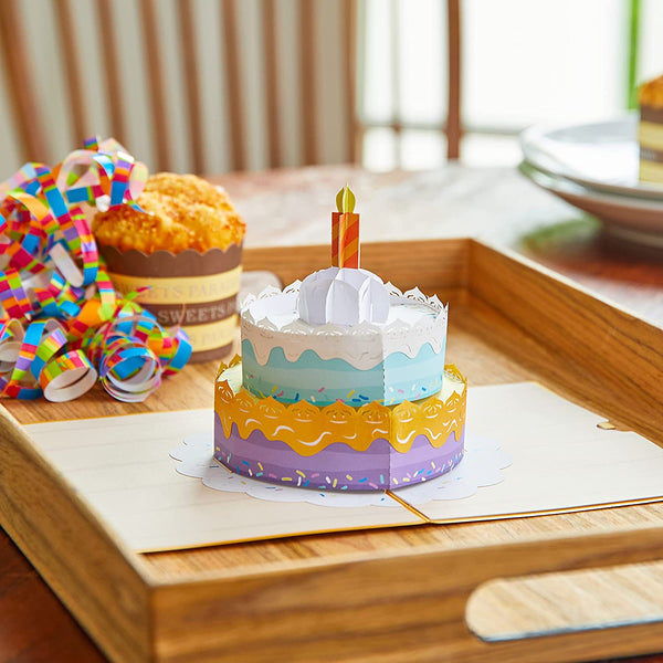 3D Happy Birthday Cake Greeting Card & 1pc Envelope