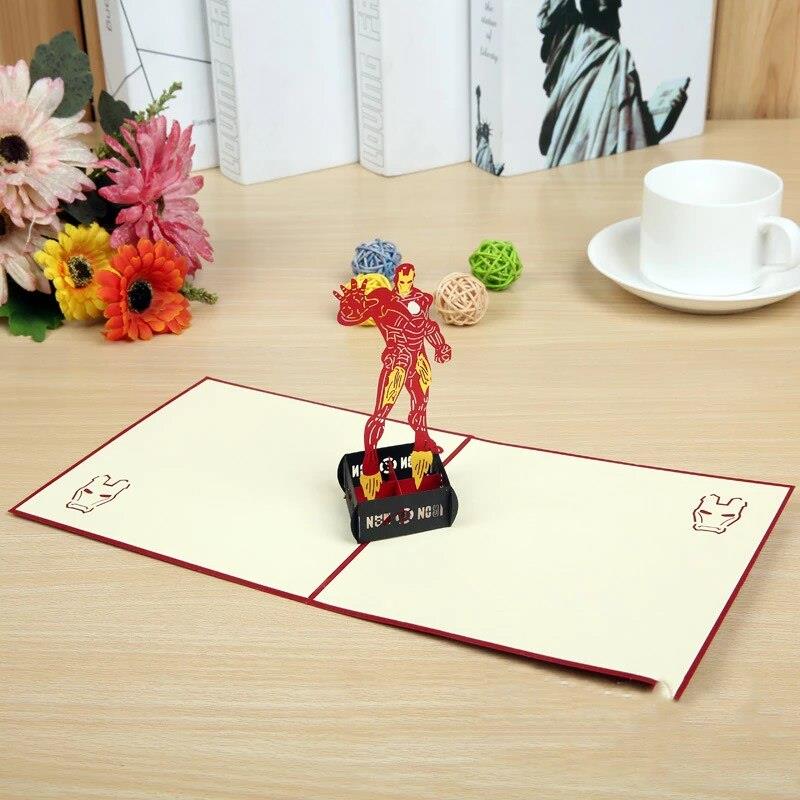 3D Iron Man Greeting Card & 1pc Envelope