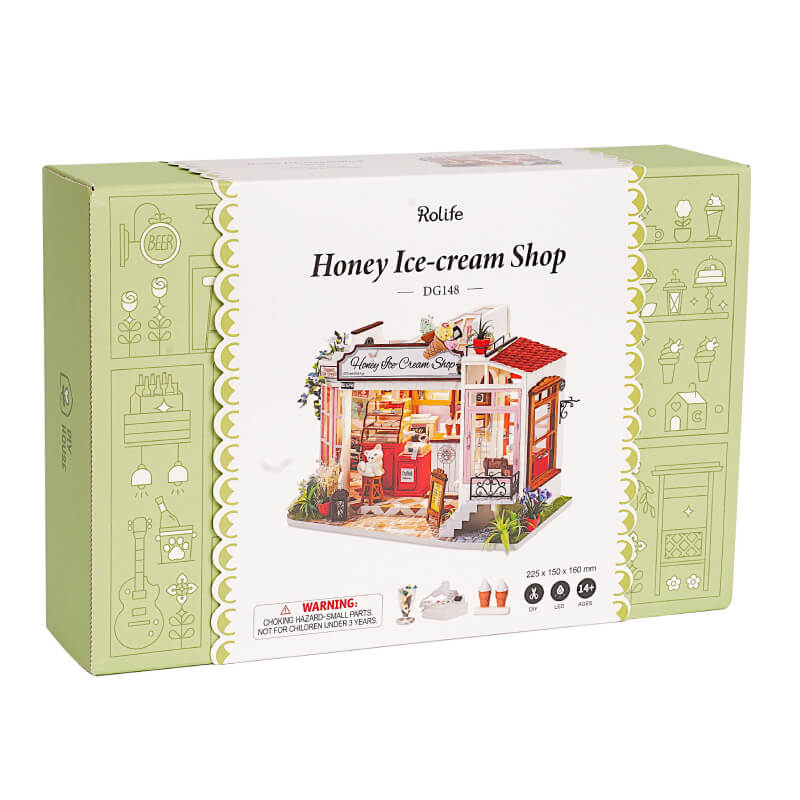 Rolife DIY Miniature Dollhouse DG148 Honey Ice-cream Shop (7090588745928)