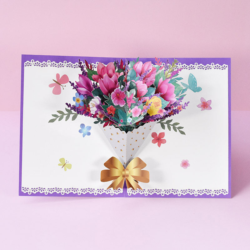 3D Handmade Flower Greeting Card & 1pc Envelope