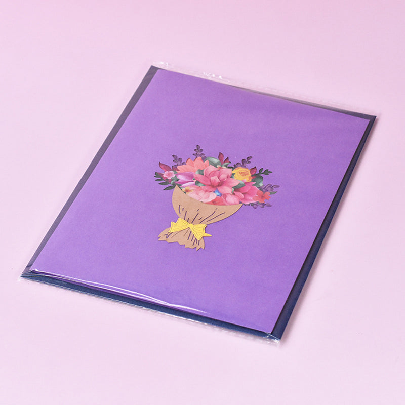 3D Handmade Flower Greeting Card & 1pc Envelope