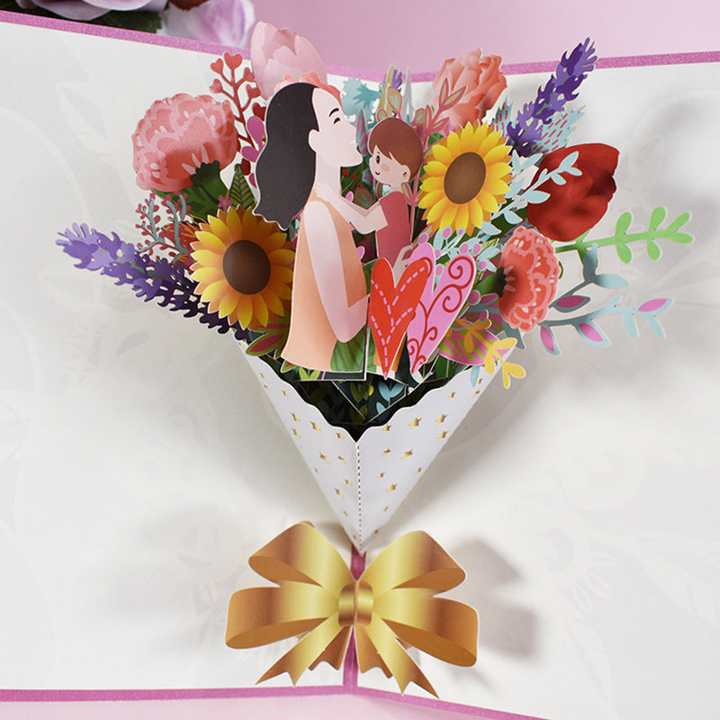 3D Handmade Flower Greeting Card & 1pc Envelope