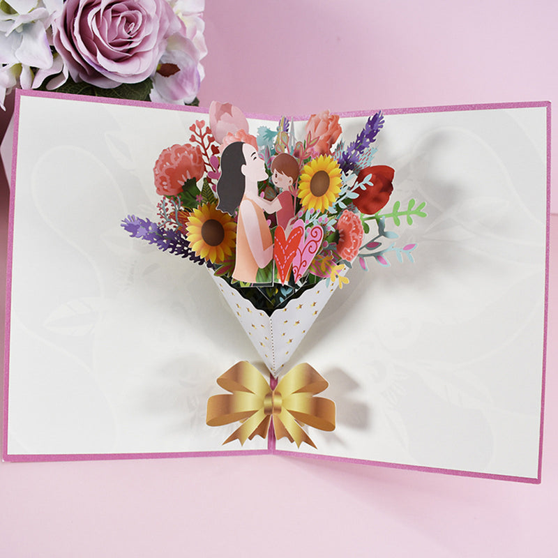 3D Handmade Flower Greeting Card & 1pc Envelope