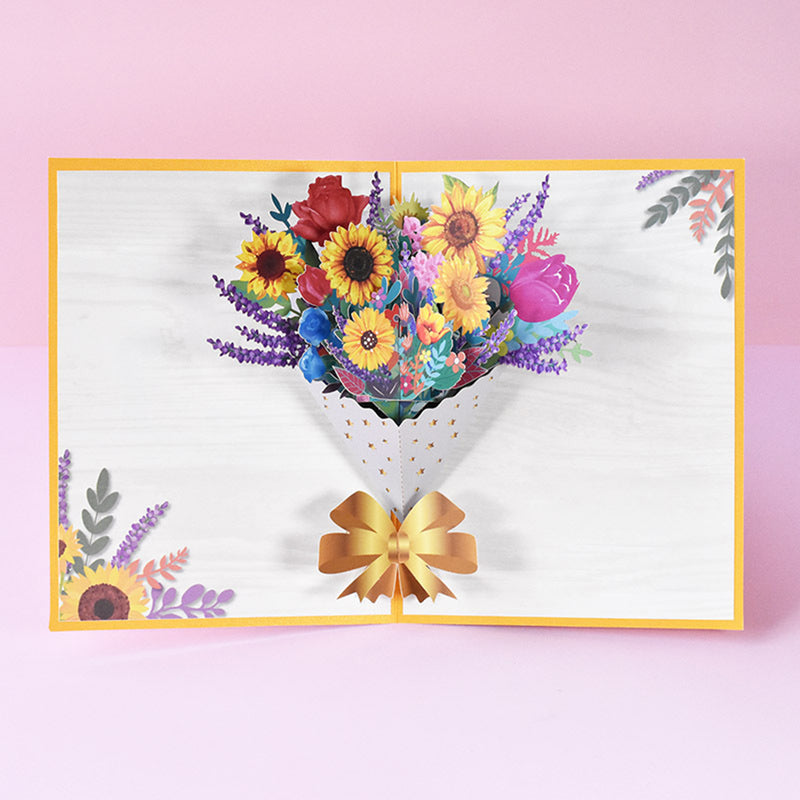 3D Handmade Flower Greeting Card & 1pc Envelope