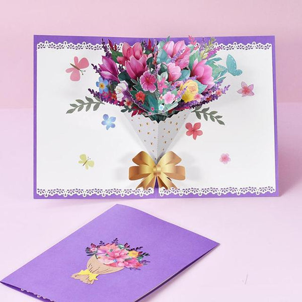 3D Handmade Flower Greeting Card & 1pc Envelope