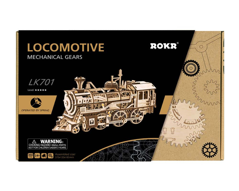 ROKR Locomotive LK701 Mechanical Wooden Train Kit (7240590786760)