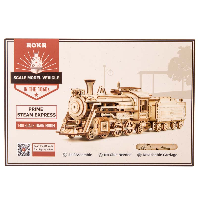 ROKR Prime Steam Express MC501-1:80 Scale Model Train (7240622407880)