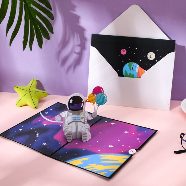 3D Astronaut Greeting Card & 1pc Envelope (7320666865864)