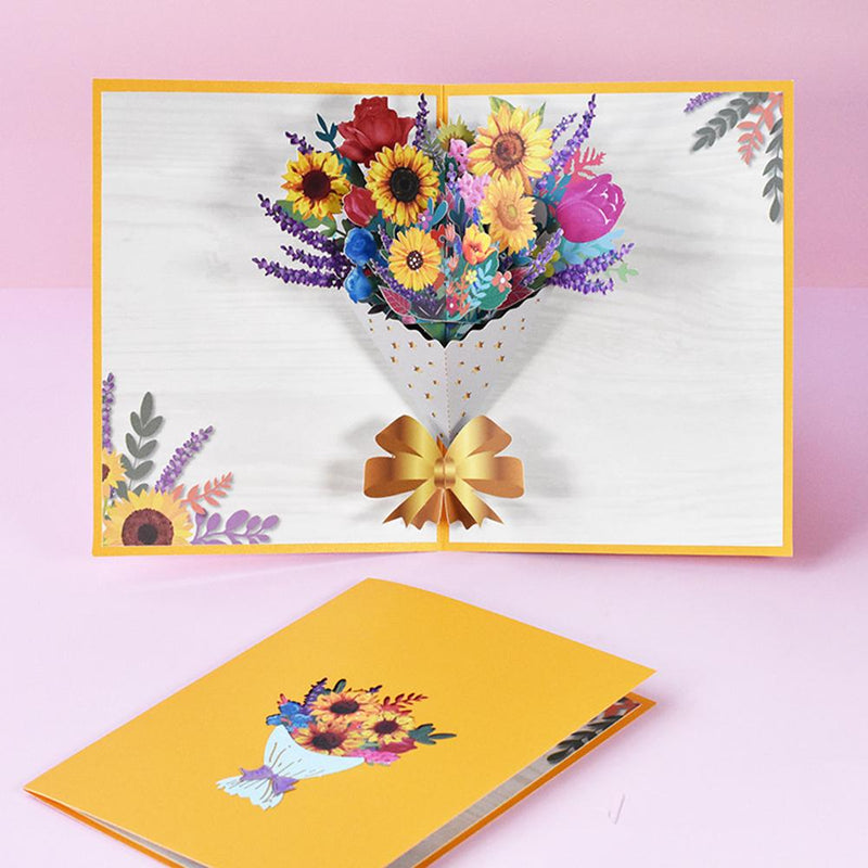 3D Handmade Flower Greeting Card & 1pc Envelope