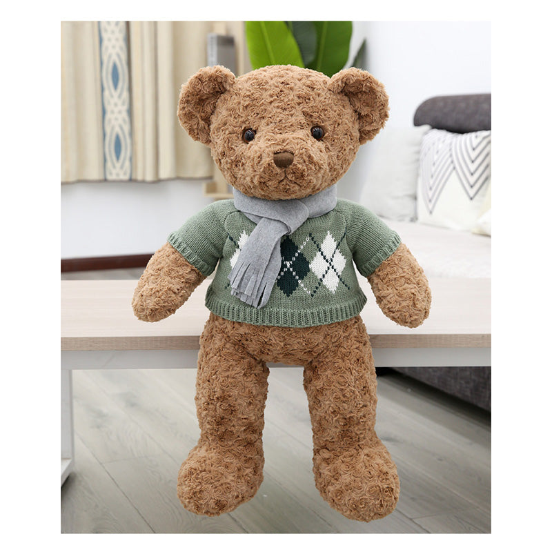 23" Scarf Sweater Teddy Bear - Chocolate (7240589541576)