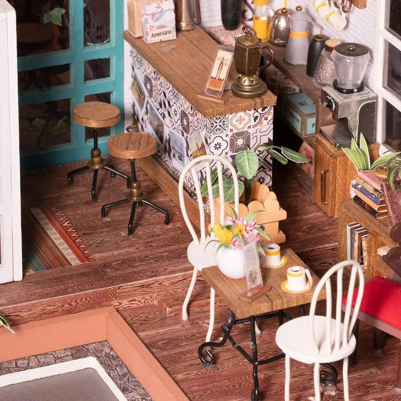 Robotime Rolife  DIY Miniature Dollhouse Kit DG109 Simon's Coffee Shop