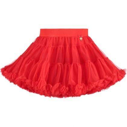 Angel's Face Charm Tutu Skirt - Fiery Red