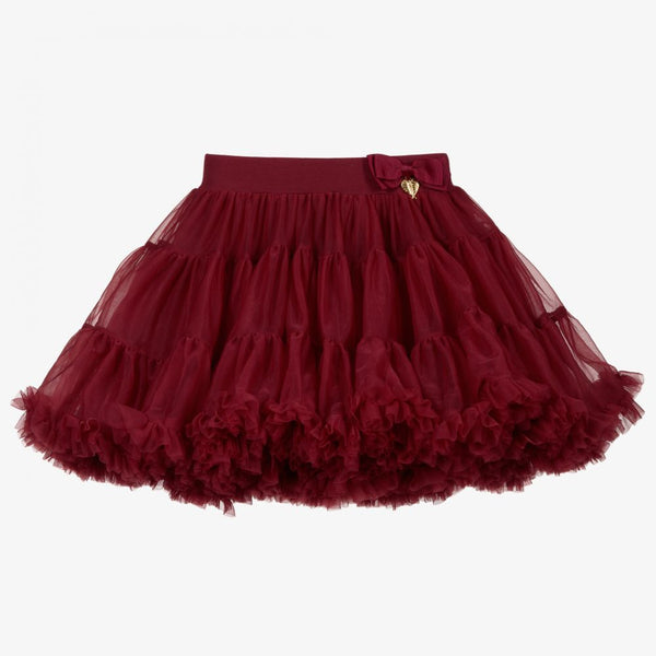 Angel's Face Charm Tutu Skirt- Burgundy