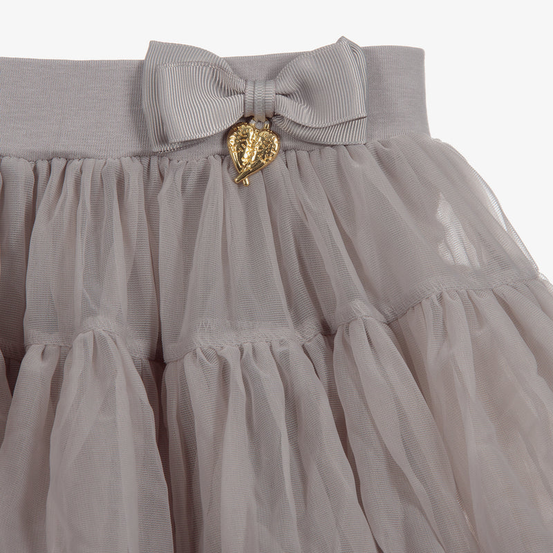 Angel's Face Charm Tutu Skirt - Ash Grey