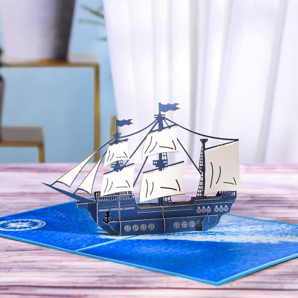 3D Sailboat Greeting Card & 1pc Envelope