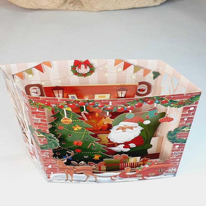 3D Santa Luxury Greeting Card & 1pc Envelope