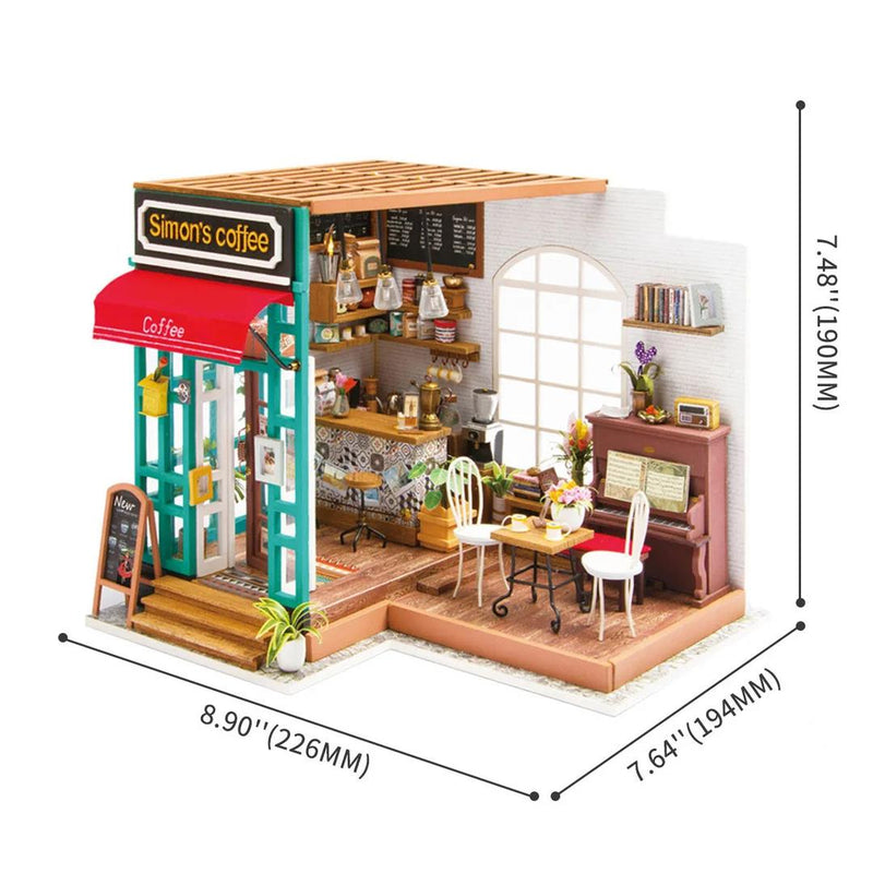 Robotime Rolife  DIY Miniature Dollhouse Kit DG109 Simon's Coffee Shop