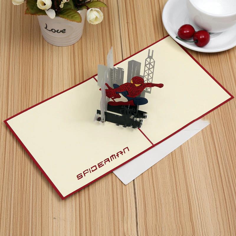 3D Spiderman Greeting Card & 1pc Envelope