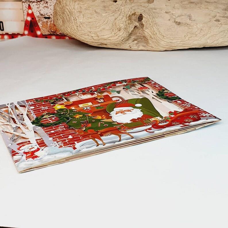 3D Santa Luxury Greeting Card & 1pc Envelope