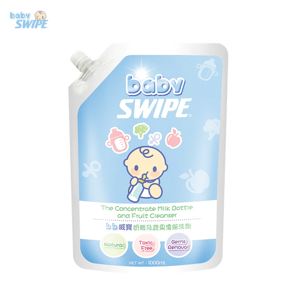 babySWIPE The Concentrate Milk Bottle and Fruit Cleanser 1000ml - Pouch Pack (7333517459656)