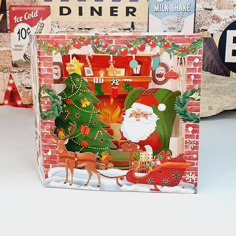 3D Santa Luxury Greeting Card & 1pc Envelope